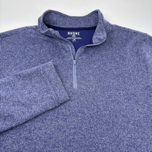 Rhone Mens Large Purple 1/4 Zip Long Sleeve Pullover Sweater - Picture 1 of 5